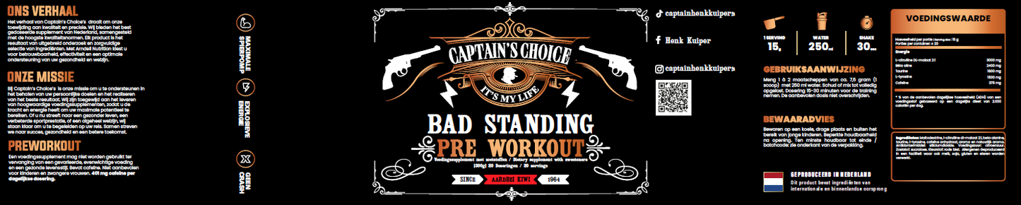 Pre workout aardbei kiwi 300gram